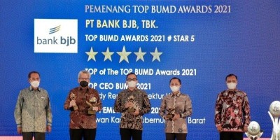 Bank BJB Sabet Empat Penghargaan Sekaligus di Ajang TOP BUMD Award 2021