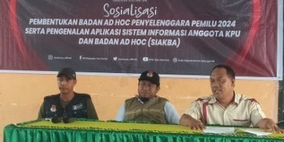 KPU Touna Gelar Sosialisasi Tahapan Rekrutmen Badan Ad Hoc Pemilu 2024 di Desa Bulan Jaya