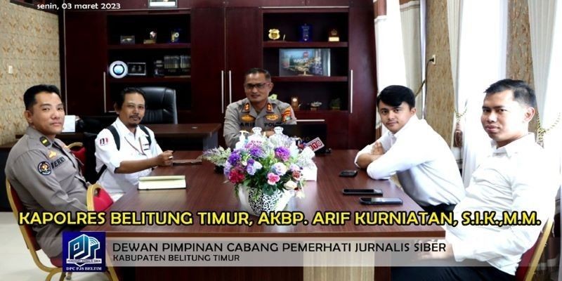 Kapolres Belitung Timur AKBP Arif Kurniatan dan Jajarannya Terima Audiensi DPC PJS Beltim