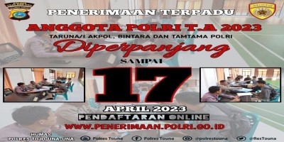 Polres Touna Perpanjang Pendaftaran Anggota Polri hingga 17 April Mendatang